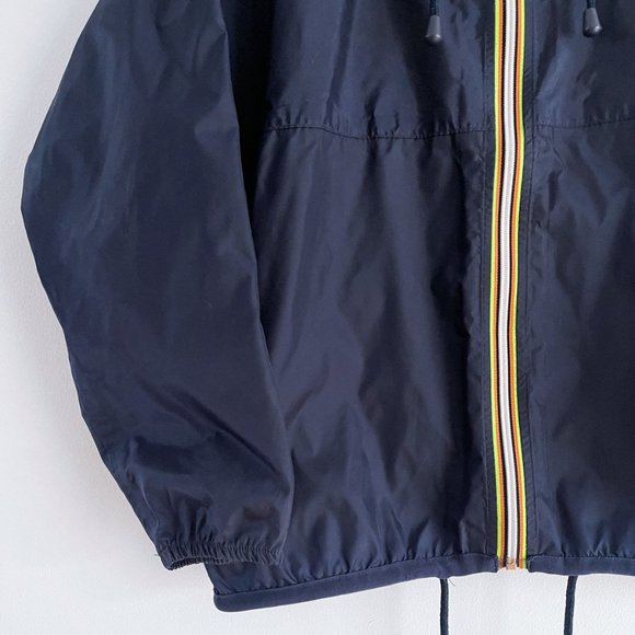 K-Way Claude Klassic Jacket Rain Windbreaker Full Zip Navy Blue Women Size XS ♀ - Picture 4 of 12
